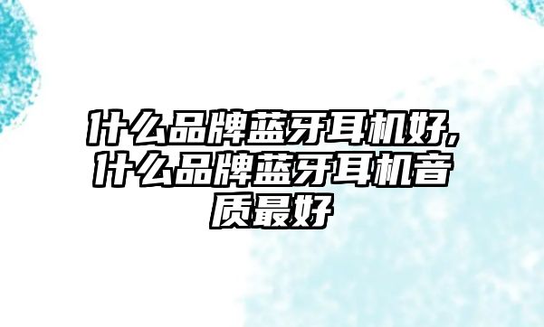 什么品牌藍(lán)牙耳機(jī)好,什么品牌藍(lán)牙耳機(jī)音質(zhì)最好