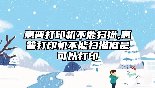 惠普打印機(jī)不能掃描,惠普打印機(jī)不能掃描但是可以打印