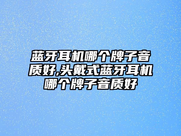 藍(lán)牙耳機(jī)哪個牌子音質(zhì)好,頭戴式藍(lán)牙耳機(jī)哪個牌子音質(zhì)好