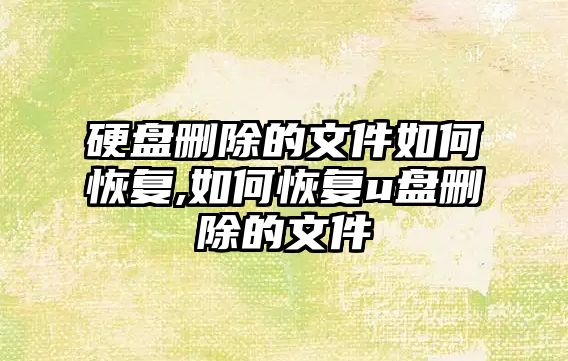 硬盤(pán)刪除的文件如何恢復(fù),如何恢復(fù)u盤(pán)刪除的文件