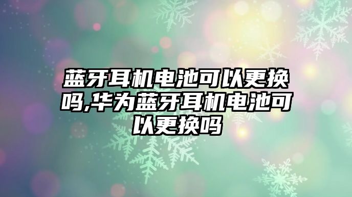 藍(lán)牙耳機(jī)電池可以更換嗎,華為藍(lán)牙耳機(jī)電池可以更換嗎