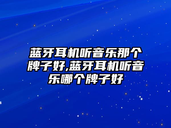 藍(lán)牙耳機(jī)聽音樂那個牌子好,藍(lán)牙耳機(jī)聽音樂哪個牌子好