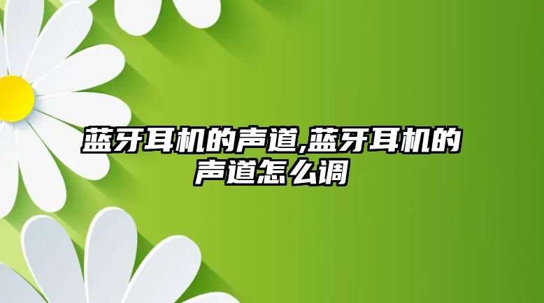 藍牙耳機的聲道,藍牙耳機的聲道怎么調(diào)