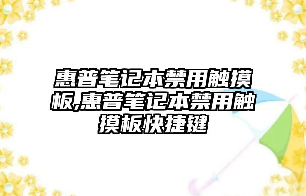 惠普筆記本禁用觸摸板,惠普筆記本禁用觸摸板快捷鍵