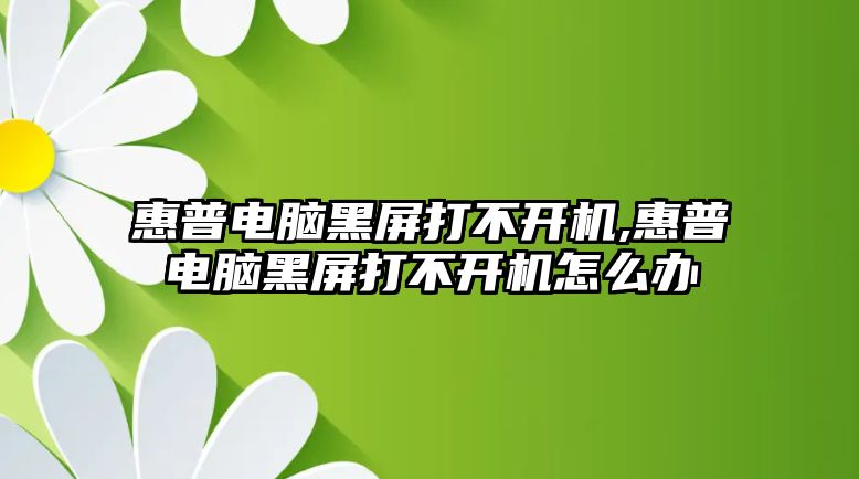 惠普電腦黑屏打不開機,惠普電腦黑屏打不開機怎么辦